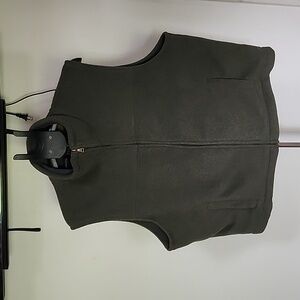 Men's St John's Bay Fleece Zip up Vest, Color Heather Green, Size XL